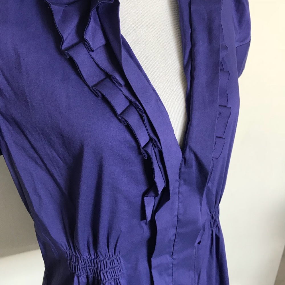 BCBGMaxAzria Deep V Pleated Blouse - Picture 2 of 7